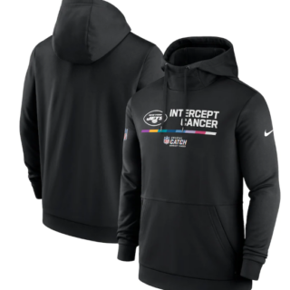 Men's New York Jets 2022 Black Crucial Catch Therma Performance Pullover Hoodie