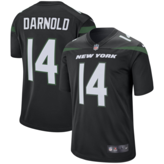 Men's New York Jets #14 Sam Darnold BLACK Player Game Jersey