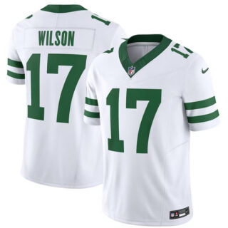 Men's New York Jets #17 Garrett Wilson White 2023 F.U.S.E. Vapor Limited Throwback Stitched Football Jersey