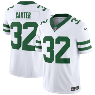 Men's New York Jets #32 Michael Carter White 2023 F.U.S.E. Vapor Limited Throwback Stitched Football Jersey