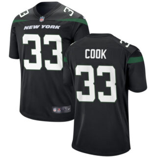 Men's New York Jets #33 Dalvin Cook Black Stitched Game Jersey