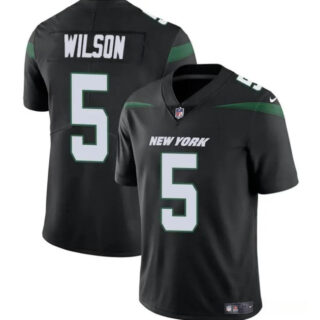 Men's New York Jets #5 Garrett Wilson Black Vapor Untouchable Limited Stitched Jersey