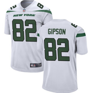 Men's New York Jets #82 Xavier Gipson White Stitched Jersey