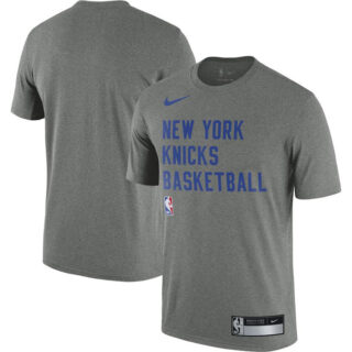 Men's New York Knicks Heather Gray 2023 24 Sideline Legend Performance Practice T-Shirt
