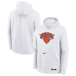 Men's New York Knicks White 2024 25 City Edition Fleece Club Pullover Hoodie