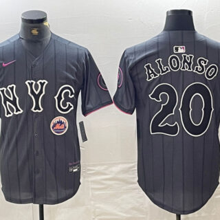 Men's New York Mets #20 Pete Alonso Graphite 2024 City Connect Limited Stitched Baseball Jersey