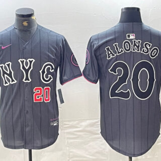 Men's New York Mets #20 Pete Alonso Graphite 2024 City Connect Limited Stitched Baseball Jersey