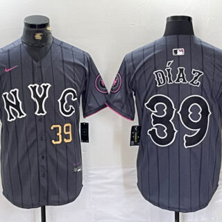 Men's New York Mets #39 Edwin Díaz Graphite 2024 City Connect Limited Stitched Baseball Jersey
