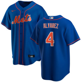 Men's New York Mets #4 Francisco Alvarez Royal Cool Base Stitched Baseball Jersey