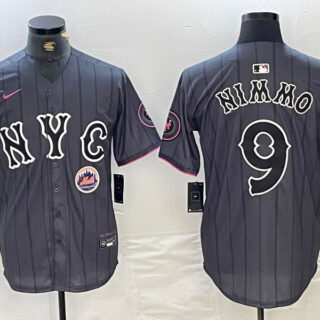 Men's New York Mets #9 Brandon Nimmo Graphite 2024 City Connect Limited Stitched Baseball Jersey