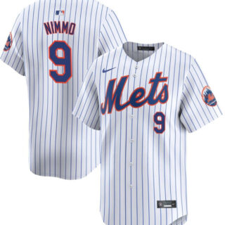 Men's New York Mets #9 Brandon Nimmo White 2024 Home Limited Stitched Baseball Jersey