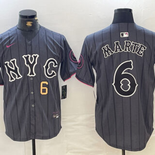 Men's New York Mets Graphite 2024 City Connect Limited Stitched Baseball Jerseys
