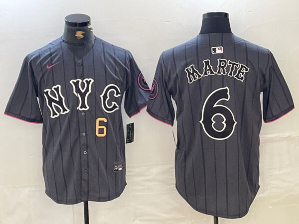 Men's New York Mets Graphite 2024 City Connect Limited Stitched Baseball Jerseys