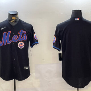 Men's New York Mets Team Big Logo Graphite 2024 City Connect Limited Stitched Baseball Jerseys