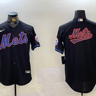 Men's New York Mets Team Big Logo Graphite 2024 City Connect Limited Stitched Baseball Jerseys