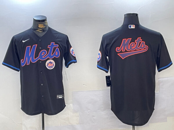 Men's New York Mets Team Big Logo Graphite 2024 City Connect Limited Stitched Baseball Jerseys