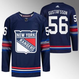 Men's New York Rangers #56 Erik Gustafsson Navy Stitched Jersey