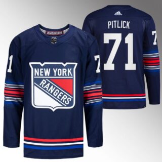 Men's New York Rangers #71 Tyler Pitlick Navy Stitched Jersey