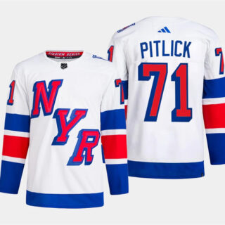 Men's New York Rangers #71 Tyler Pitlick White 2024 Stadium Series Stitched Jersey