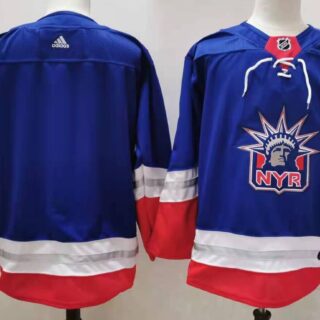 Men's New York Rangers Blank Light Blue 2021 Retro Stitched NHL Jersey