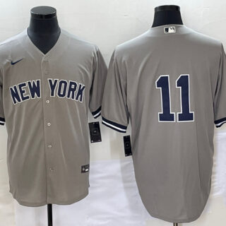 Men's New York Yankees #11 Anthony Volpe Gray Cool Base Stitched Baseball Jersey