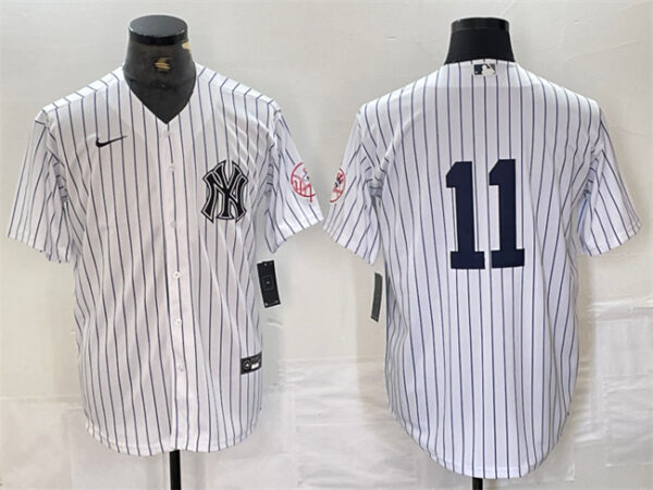 Men's New York Yankees #11 Anthony Volpe White Cool Base Stitched Baseball Jersey