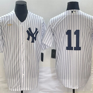Men's New York Yankees #11 Anthony Volpe White Cool Base Stitched Baseball Jersey
