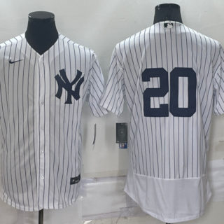 Men's New York Yankees #20 Jorge Posada White Flex Base Stitched Baseball Jersey