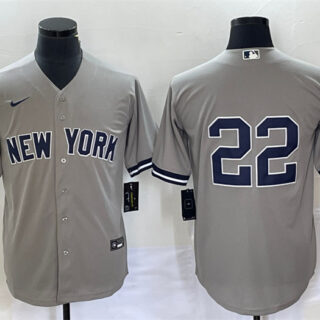Men's New York Yankees #22 Harrison Bader Gray Cool Base Stitched Baseball Jersey