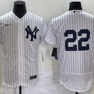Men's New York Yankees #22 Harrison Bader White Flex Base Stitched Baseball Jersey