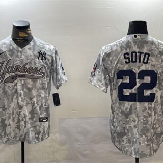 Men's New York Yankees #22 Juan Soto 2024 Arctic Camo Stitched Baseball Jersey