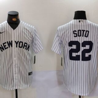 Men's New York Yankees #22 Juan Soto White Cool Base Stitched Baseball Jerseys