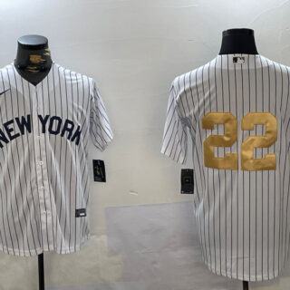 Men's New York Yankees #22 Juan Soto White Pinstripe Without Name Fashion Cool Base Jerseys