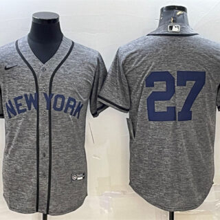 Men's New York Yankees #27 Giancarlo Stanton Grey Cool Base Stitched JerseyS