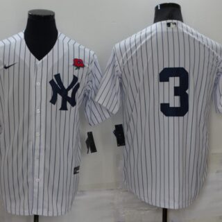 Men's New York Yankees #3 Babe Ruth White Cool Base Stitched Baseball Jersey