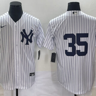Men's New York Yankees #35 Clay Holmes White Cool Base Stitched Baseball Jersey