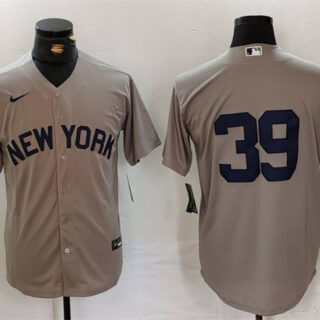 Men's New York Yankees #39 Jose Trevino Grey Cool Base Stitched Baseball Jersey