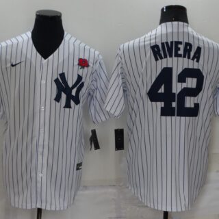 Men's New York Yankees #42 Mariano Rivera White Cool Base Stitched Baseball JerseyS