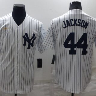 Men's New York Yankees #44 Reggie Jackson White Cool Base Stitched Baseball Jersey