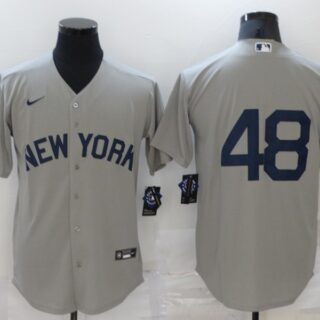 Men's New York Yankees #48 Anthony Rizzo 2021 Grey Field of Dreams Cool Base Stitched Baseball Jersey