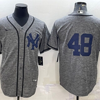 Men's New York Yankees #48 Anthony Rizzo Grey Stitched Jersey