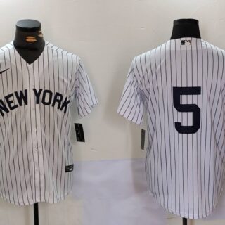 Men's New York Yankees #5 Joe DiMaggio White Cool Base Stitched Baseball Jerseys