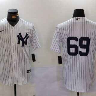 Men's New York Yankees #69 Manny Fresh White Cool Base Stitched Baseball Jersey