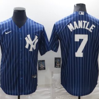 Men's New York Yankees #7 Mickey Mantle Navy Cool Base Stitched Jersey