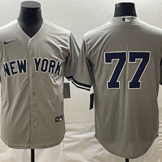Men's New York Yankees #77 Clint Frazier Gray Cool Base Stitched Jersey