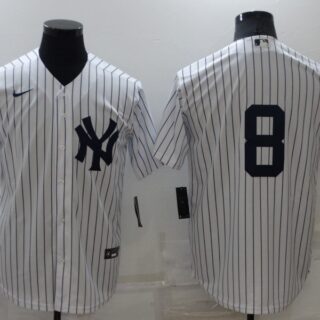 Men's New York Yankees #8 Yogi Berra White Cool Base Stitched Baseball Jersey