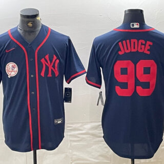 Men's New York Yankees #99 Aaron Judge Navy Cool Base Stitched Baseball Jersey