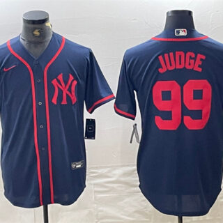 Men's New York Yankees #99 Aaron Judge Navy Cool Base Stitched Baseball Jersey