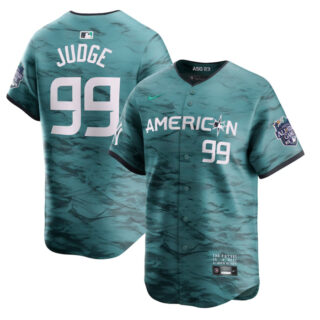 Men's New York Yankees #99 Aaron Judge Teal 2023 All-Star Cool Base Stitched Baseball Jersey