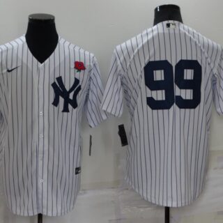 Men's New York Yankees #99 Aaron Judge White Cool Base Stitched Baseball Jersey